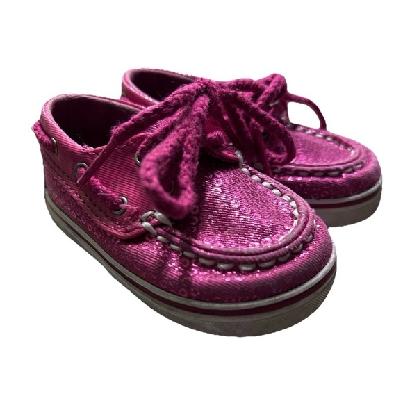 Sperry Other - Baby Girl Sperry Hot Pink Sequin Boat Shoes Size 2